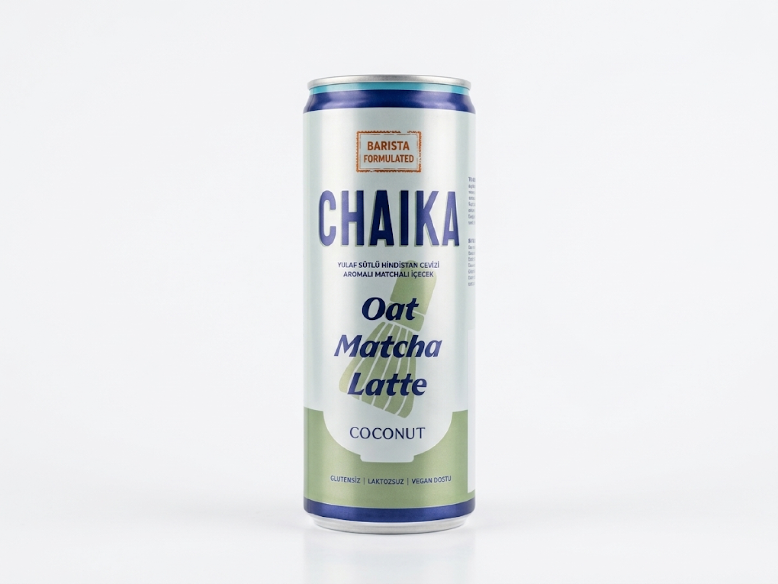 Shrink sleeve etiketli yulaf sütlü matcha latte içecek kutusu